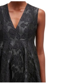 ganni vestido mujer satin cloque v-neck long dress - a1030151 099