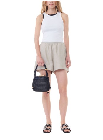 ganni top mujer soft cotton rib tank top - t3897 151 2