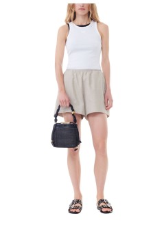 ganni top mujer soft cotton rib tank top - t3897 151