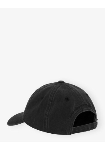 ganni cap womanwashed cotton canvas cap emb - a6900 099 2