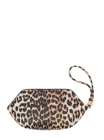ganni clutch womanbou make up pouch printed grained - b3010040 859 2