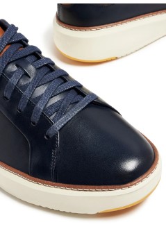 cole haan sneaker hombre grandpro topspin sneaker - c37158 navy blazer lthr ch british tan ivory