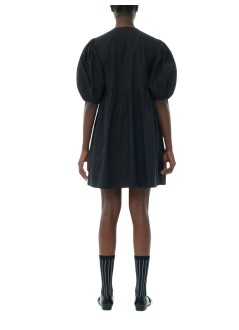 ganni dress womancotton poplin tie string mini dress - f9005 099