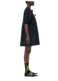 ganni dress womancotton poplin tie string mini dress - f9005 099