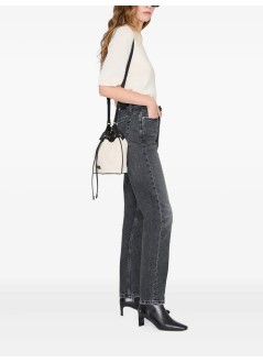 anine bing crossbody womanmini alana bucket bag - a1311088nat1 beige