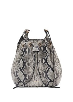 anine bing crossbody mujer mini alana bucket bag - a1311077mtl75 white black