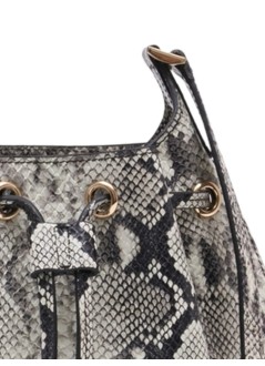 anine bing crossbody mujer mini alana bucket bag - a1311077mtl75 white black