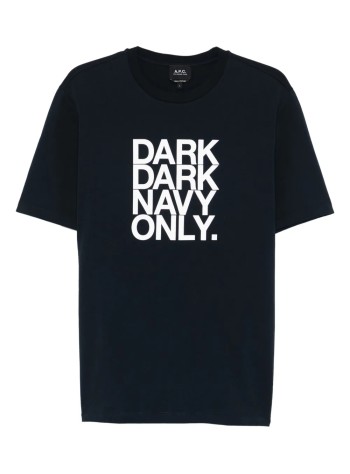 a.p.c. t-shirt mant-shirt manches courtes dark navy on - cogykm26461 iak