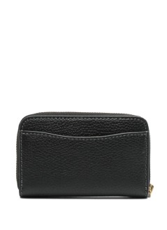 coach cartera mujer polished pebble leather essential small zip around card cas - cr551 b4 black