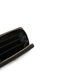 coach cartera mujer polished pebble leather essential small zip around card cas - cr551 b4 black