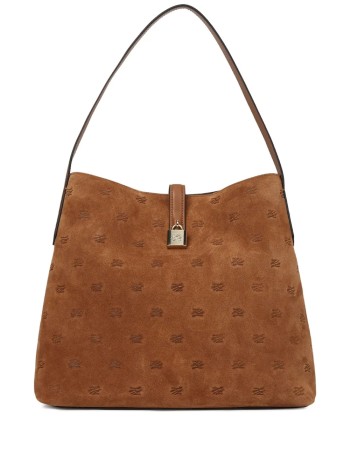 karl lagerfeld handbag womank/autograph padlock hobo suede - b1w30105 1ur