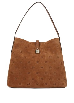 karl lagerfeld handbag womank/autograph padlock hobo suede - b1w30105 1ur