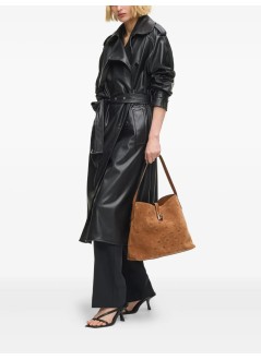 karl lagerfeld handbag womank/autograph padlock hobo suede - b1w30105 1ur