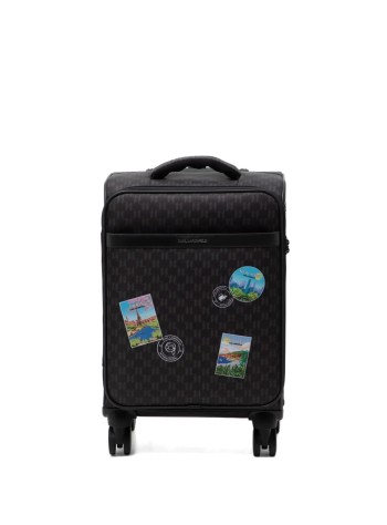 karl lagerfeld luggage womanikon monogram nylon trolley - b1w30253 2ls