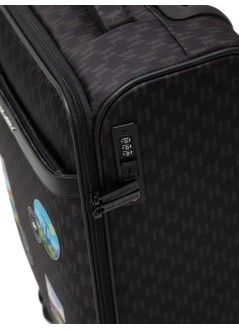 karl lagerfeld luggage womanikon monogram nylon trolley - b1w30253 2ls