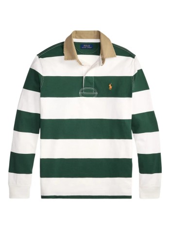 polo ralph lauren polo hombre knit-rugby-pullover - 710p05317004 grass green trophy cream