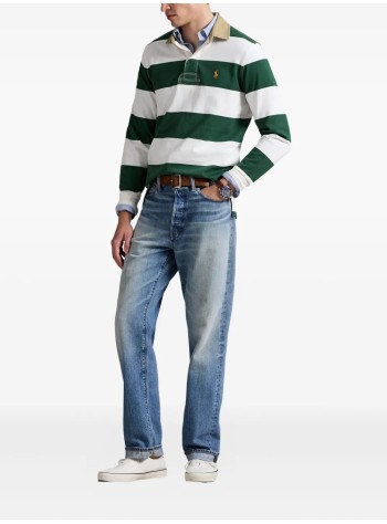 polo ralph lauren polo hombre knit-rugby-pullover - 710p05317004 grass green trophy cream 2