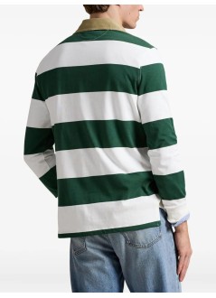 polo ralph lauren polo manknit-rugby-pullover - 710p05317004 grass green trophy cream
