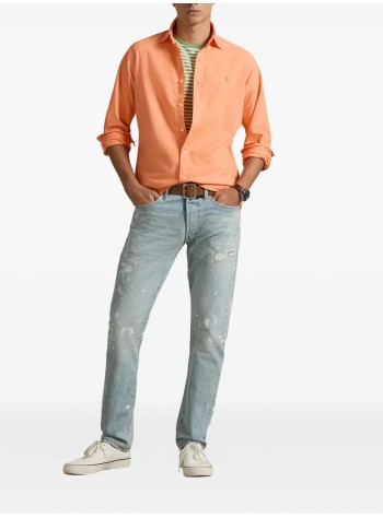 polo ralph lauren shirt mancubdppcs-long sleeve-sport shirt - 710805564069 pompano orange 2
