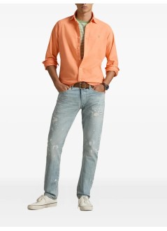 polo ralph lauren shirt mancubdppcs-long sleeve-sport shirt - 710805564069 pompano orange