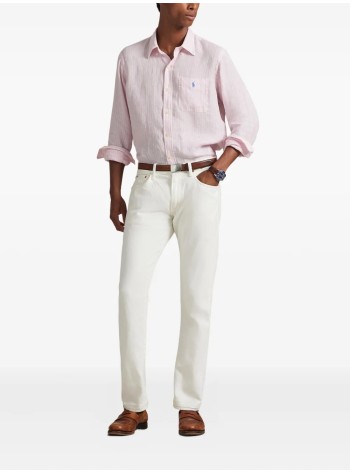 polo ralph lauren shirt manwoven-sport shirt-shirt - 710p07024001 52b pink white 2