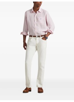 polo ralph lauren camiseria hombre woven-sport shirt-shirt - 710p07024001 52b pink white
