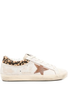 golden goose sneaker womansuper star leather upper horsy leo printed collar suede sta - gwf01042f008167 83260