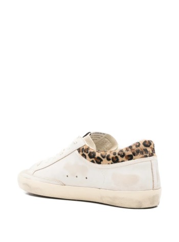 golden goose sneaker womansuper star leather upper horsy leo printed collar suede sta - gwf01042f008167 83260 2