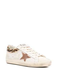 golden goose sneaker womansuper star leather upper horsy leo printed collar suede sta - gwf01042f008167 83260