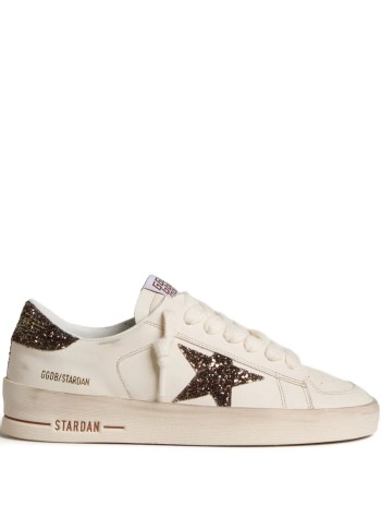 golden goose sneaker mujer stardan leather upper toe and tongue glitter star and heel - gwf00128f007939 10318
