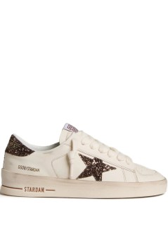 golden goose sneaker mujer stardan leather upper toe and tongue glitter star and heel - gwf00128f007939 10318
