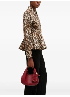 ganni handbag womanhobo mini grained - b2070028 09f