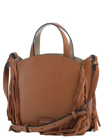 karl lagerfeld crossbody womank/circle sm zip tote fringes - b1w30264 1ur 2