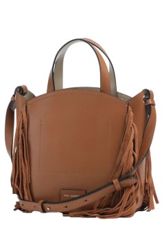karl lagerfeld crossbody womank/circle sm zip tote fringes - b1w30264 1ur