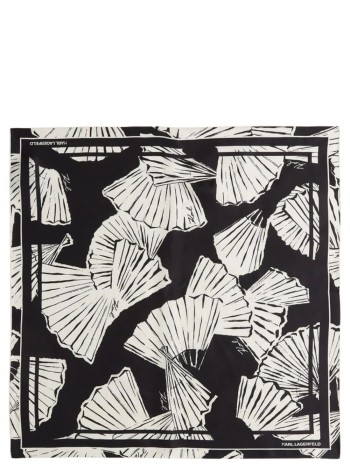 karl lagerfeld neckwear mujer k/signature fan sm silk scarf - b1w33023 2hf