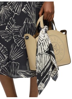karl lagerfeld neckwear womank/signature fan sm silk scarf - b1w33023 2hf