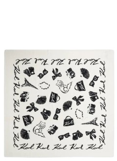 karl lagerfeld neckwear womank/monogram jkrd bl/wh scarf - b1w33086 101
