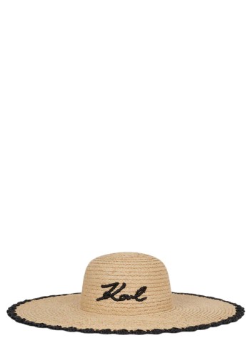 karl lagerfeld cap womank/signature beach hat - b1w46084 106