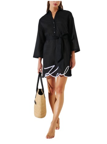 karl lagerfeld dress womankarl dna signature beach dress - a2w46075 999 2