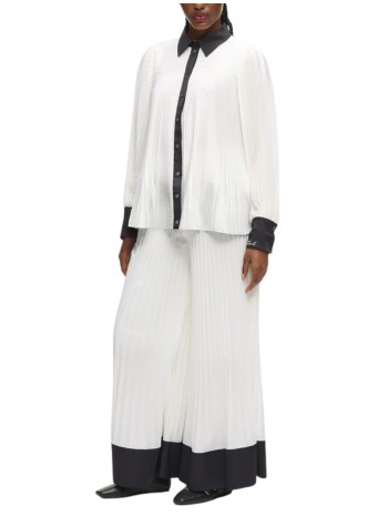 karl lagerfeld pant  womanpleated fluid pants - b1w10011 461 2