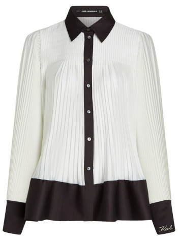 karl lagerfeld t-shirt womanpleated fluid blouse - b1w11008 461