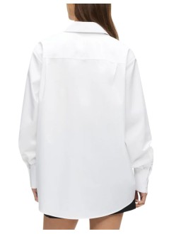 karl lagerfeld shirt womansignature pocket poplin shirt - b1w11013 100