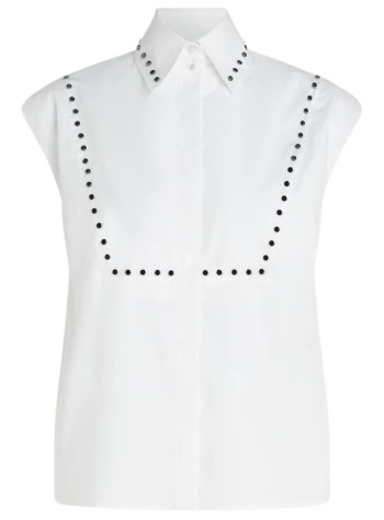 karl lagerfeld shirt womanstud detail poplin shirt - b1w11017 100