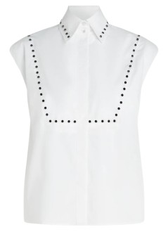 karl lagerfeld shirt womanstud detail poplin shirt - b1w11017 100