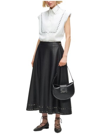 karl lagerfeld shirt womanstud detail poplin shirt - b1w11017 100 2