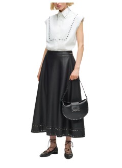 karl lagerfeld shirt womanstud detail poplin shirt - b1w11017 100