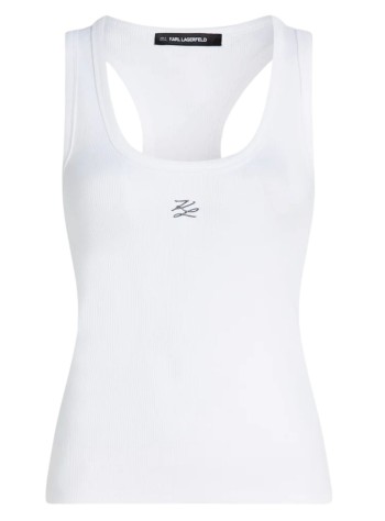 karl lagerfeld top womanribbed tank top - b1w17015 100