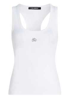 karl lagerfeld top mujer ribbed tank top - b1w17015 100