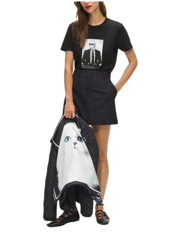 karl lagerfeld top womanportrait t-shirt - b1w17019 999 2
