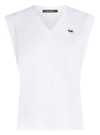 karl lagerfeld top womanikon v-neck tank - b1w17036 100
